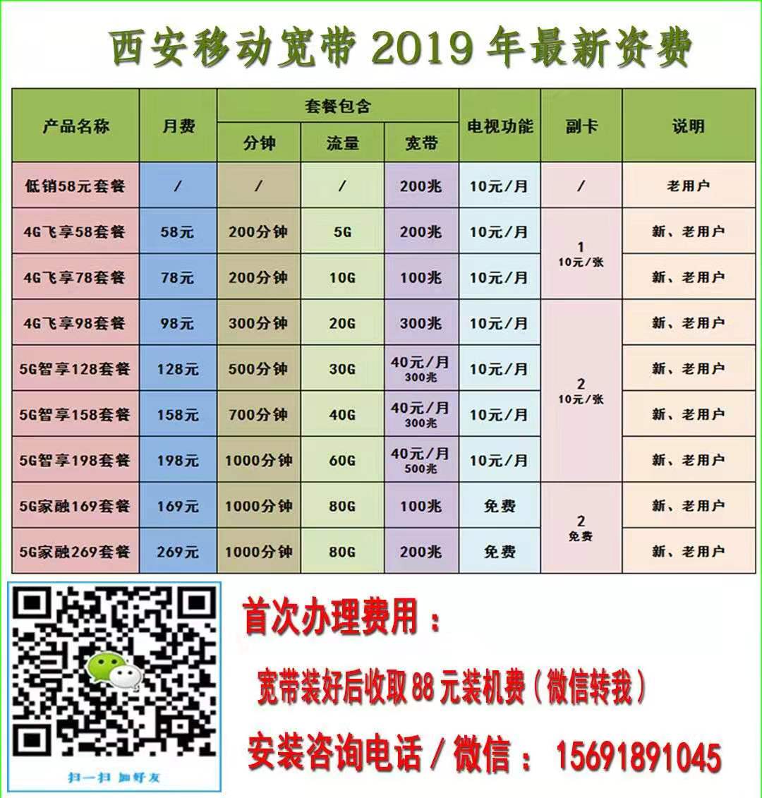 西安移动宽带2019年官方资费,最新套餐,西安全城办理